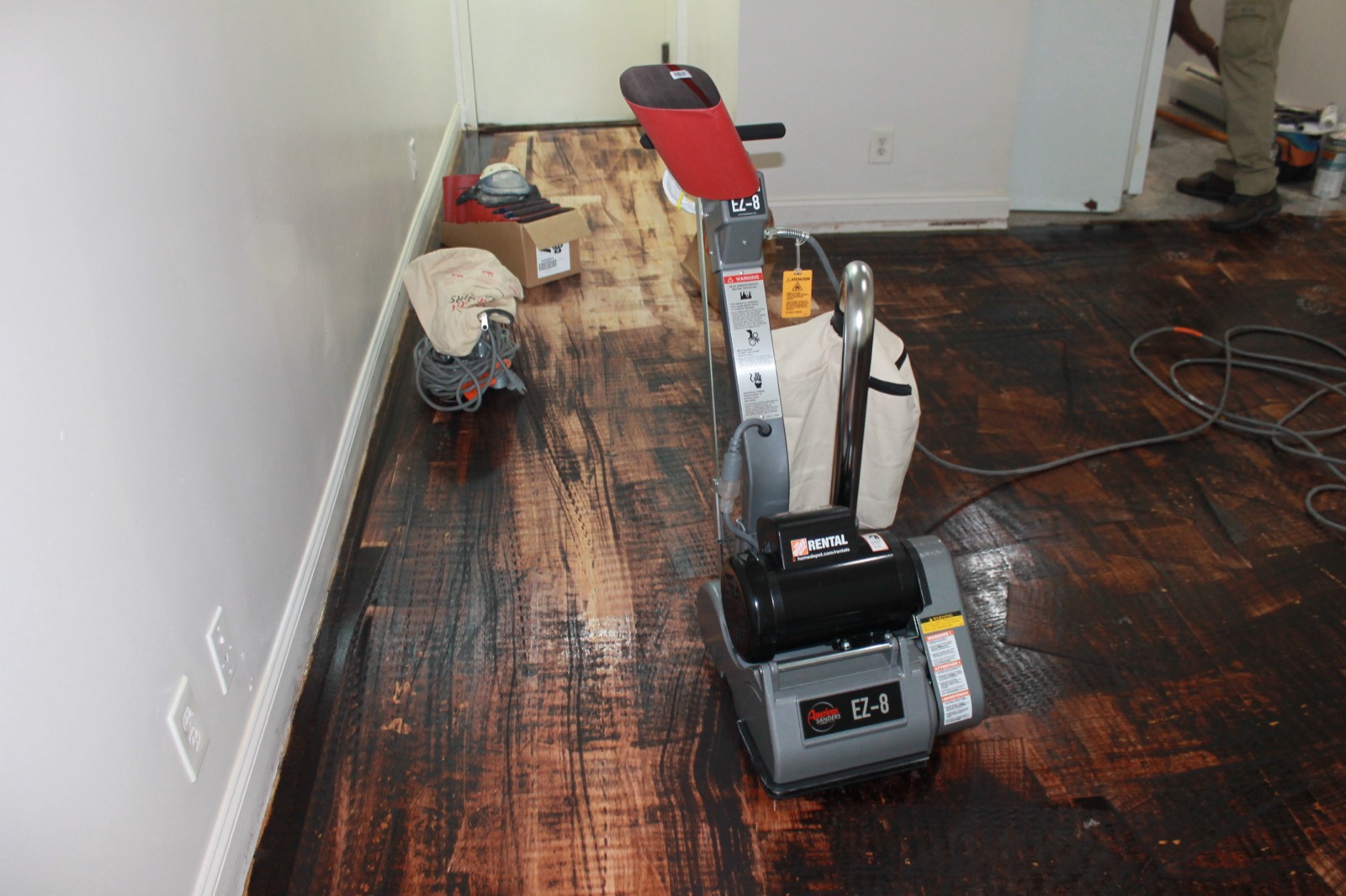 Hardwood floor refinishing